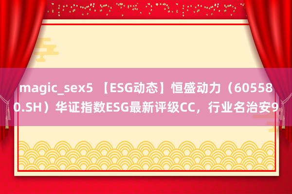 magic_sex5 【ESG动态】恒盛动力（605580.SH）华证指数ESG最新评级CC，行业名治安9