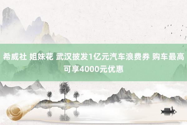 希威社 姐妹花 武汉披发1亿元汽车浪费券 购车最高可享4000元优惠