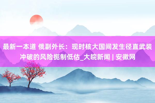 最新一本道 俄副外长：现时核大国间发生径直武装冲破的风险扼制低估_大皖新闻 | 安徽网