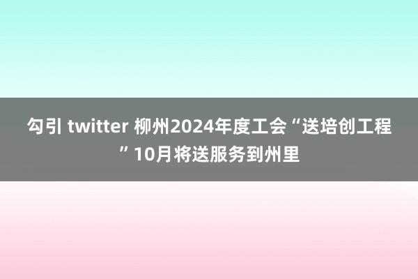 勾引 twitter 柳州2024年度工会“送培创工程”10月将送服务到州里