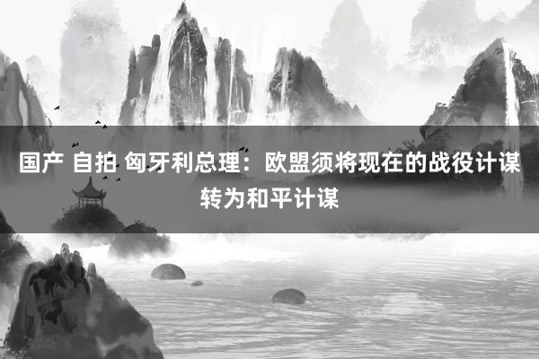 国产 自拍 匈牙利总理：欧盟须将现在的战役计谋转为和平计谋