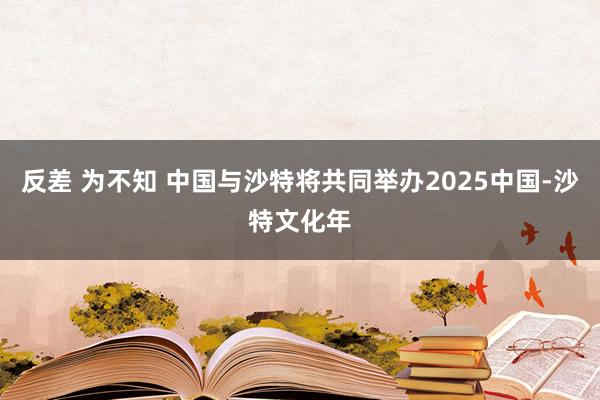 反差 为不知 中国与沙特将共同举办2025中国-沙特文化年