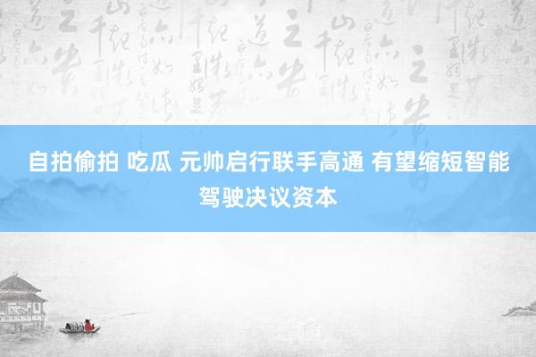 自拍偷拍 吃瓜 元帅启行联手高通 有望缩短智能驾驶决议资本