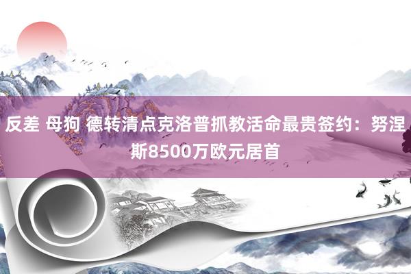 反差 母狗 德转清点克洛普抓教活命最贵签约：努涅斯8500万欧元居首