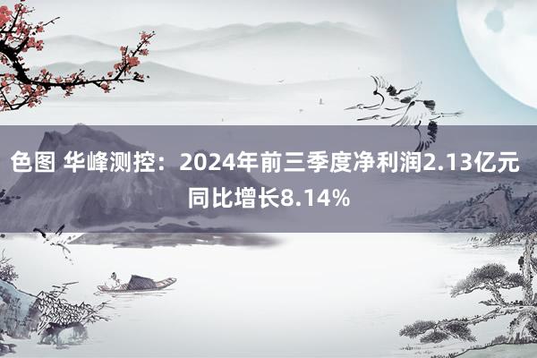 色图 华峰测控：2024年前三季度净利润2.13亿元 同比增长8.14%