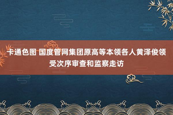 卡通色图 国度管网集团原高等本领各人黄泽俊领受次序审查和监察走访