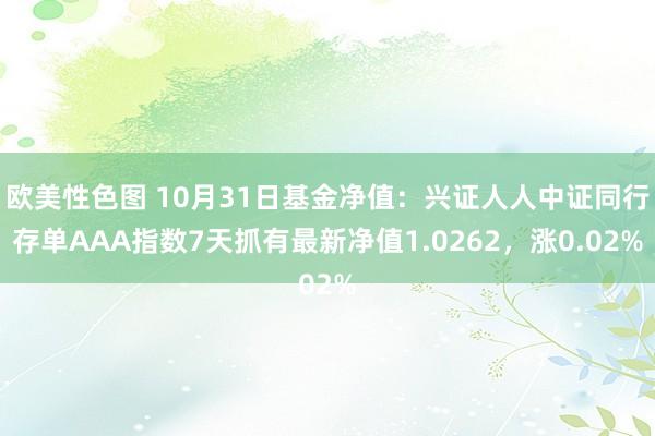 欧美性色图 10月31日基金净值：兴证人人中证同行存单AAA指数7天抓有最新净值1.0262，涨0.02%