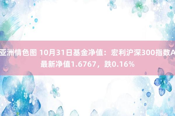 亚洲情色图 10月31日基金净值：宏利沪深300指数A最新净值1.6767，跌0.16%