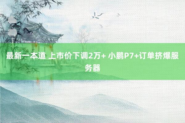 最新一本道 上市价下调2万+ 小鹏P7+订单挤爆服务器