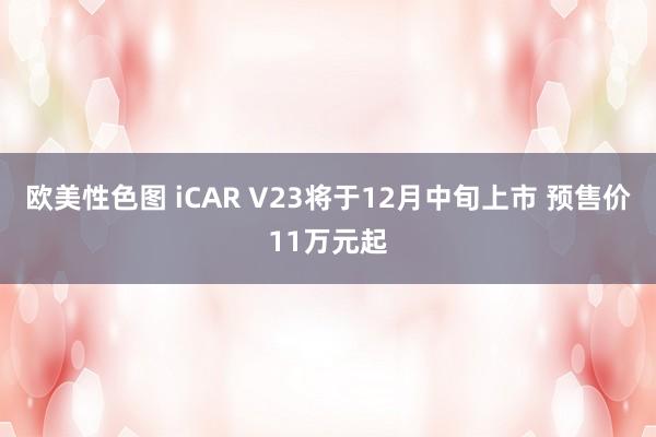 欧美性色图 iCAR V23将于12月中旬上市 预售价11万元起