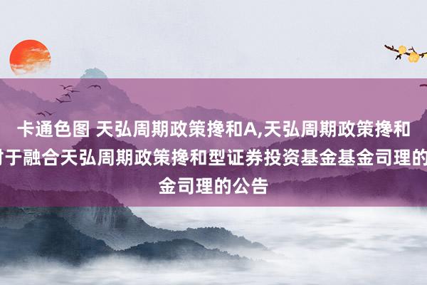 卡通色图 天弘周期政策搀和A，天弘周期政策搀和C: 对于融合天弘周期政策搀和型证券投资基金基金司理的公告