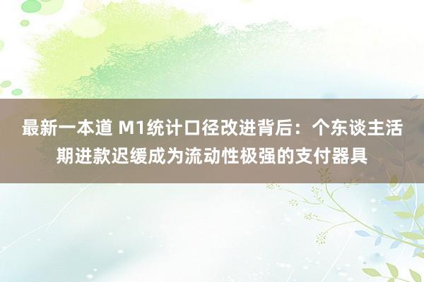 最新一本道 M1统计口径改进背后：个东谈主活期进款迟缓成为流动性极强的支付器具