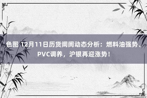 色图 12月11日历货阛阓动态分析：燃料油强势、PVC调养，沪银再迎涨势！