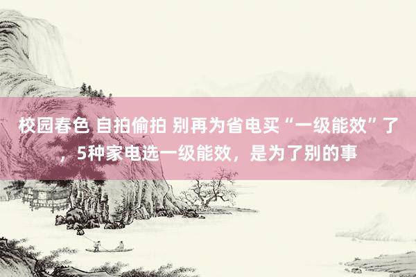 校园春色 自拍偷拍 别再为省电买“一级能效”了，5种家电选一级能效，是为了别的事