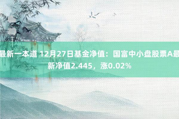 最新一本道 12月27日基金净值：国富中小盘股票A最新净值2.445，涨0.02%