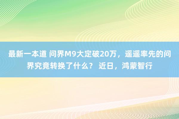 最新一本道 问界M9大定破20万，遥遥率先的问界究竟转换了什么？ 近日，鸿蒙智行