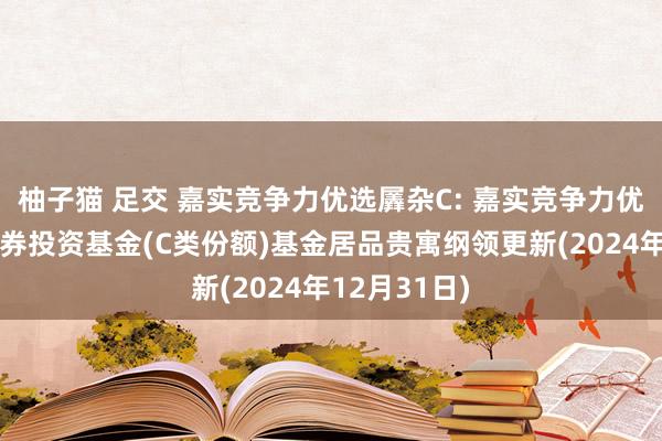 柚子猫 足交 嘉实竞争力优选羼杂C: 嘉实竞争力优选羼杂型证券投资基金(C类份额)基金居品贵寓纲领更新(2024年12月31日)