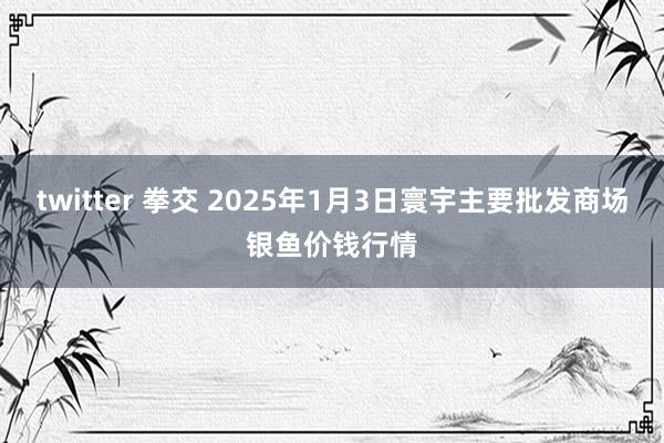 twitter 拳交 2025年1月3日寰宇主要批发商场银鱼价钱行情