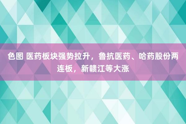 色图 医药板块强势拉升，鲁抗医药、哈药股份两连板，新赣江等大涨