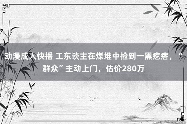 动漫成人快播 工东谈主在煤堆中捡到一黑疙瘩，“群众”主动上门，估价280万