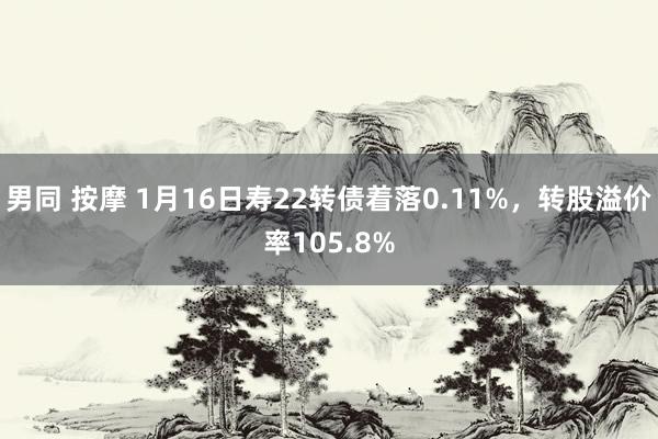 男同 按摩 1月16日寿22转债着落0.11%，转股溢价率105.8%