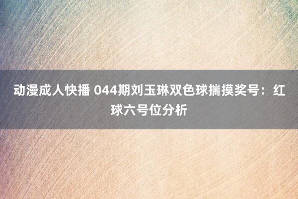 动漫成人快播 044期刘玉琳双色球揣摸奖号：红球六号位分析